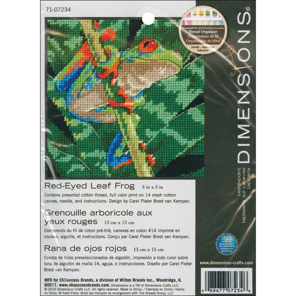 Red-Eyed Leaf Frog Mini Needlepoint Kit-5X5 Stitched In Thread - Bed Bath  & Beyond - 6770238