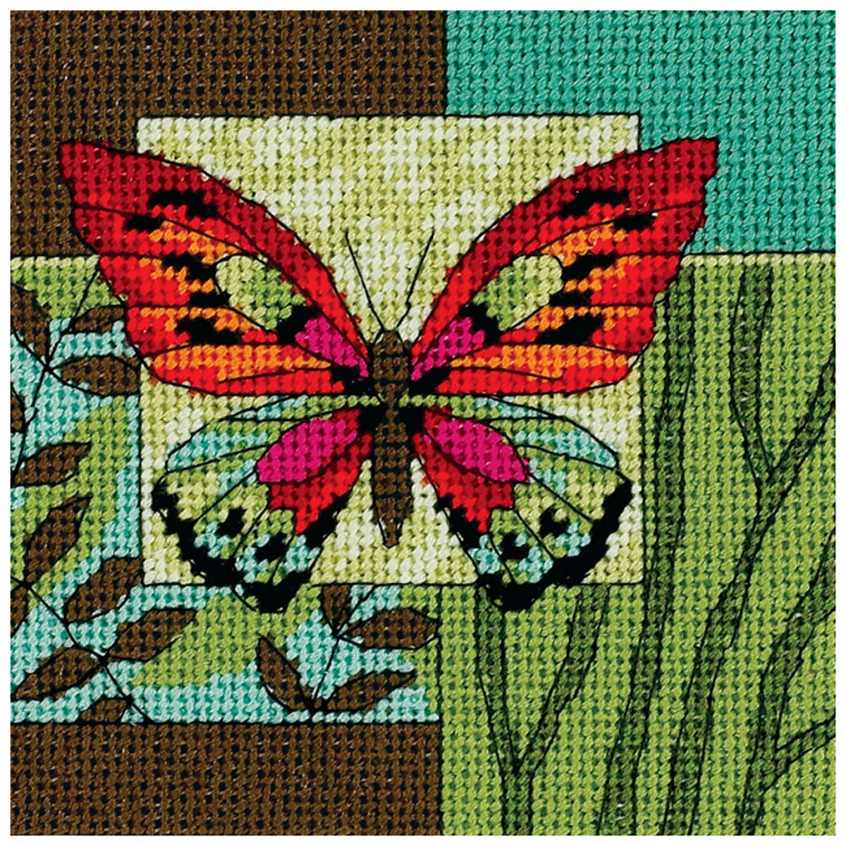 Shop Butterfly Impression Mini Needlepoint Kit5"X5" Stitched In Thread