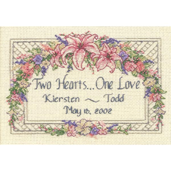 One Love Wedding Record Mini Counted Cross Stitch Kit-7"X5 ...