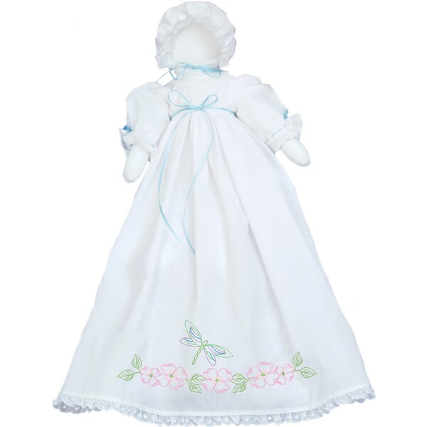 Stamped White Pillowcase Doll KitDragonfly & Floral Free Shipping On