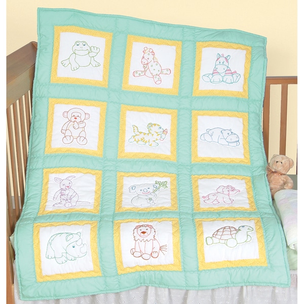 Shop Stamped White Nursery Quilt Blocks 9