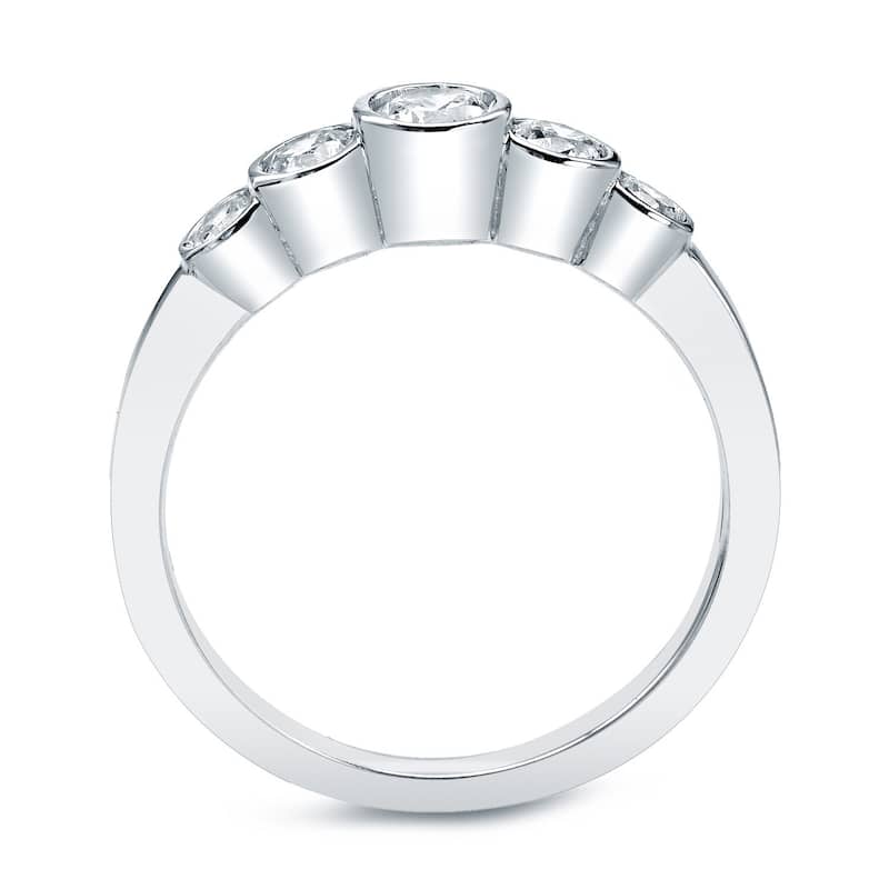 Auriya 14k Gold 1/2ctw 5-Stone Diamond Wedding Band