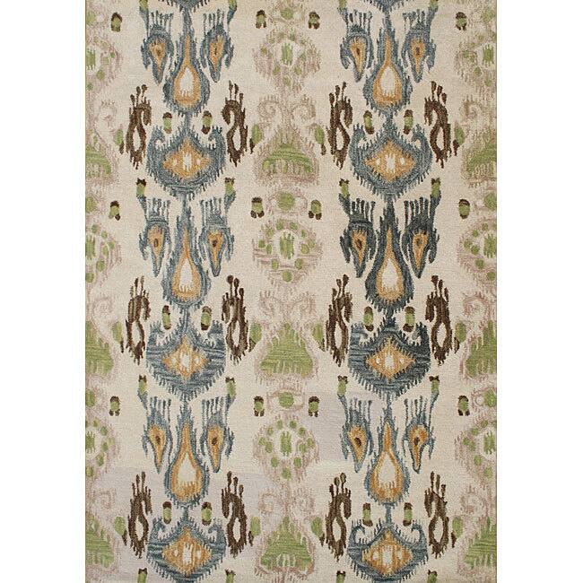 Alliyah Handmade Parrot Green New Zealand Blend Wool Rug (5 x 8) - 5' x 8'