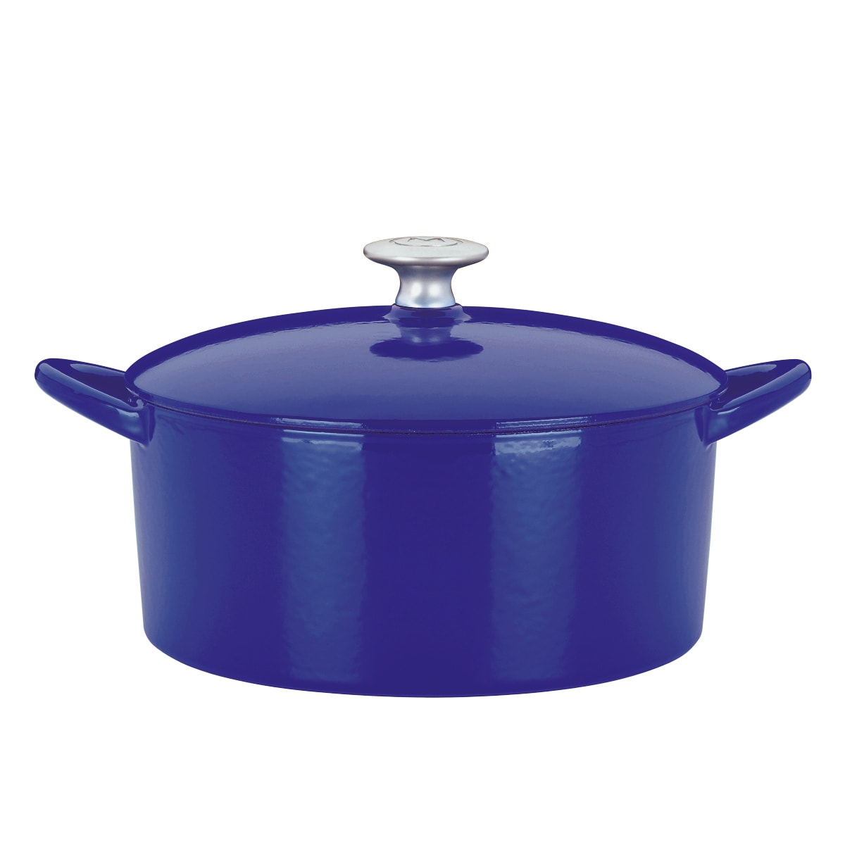 Mario Batali Classic Cast Iron 4 Qt Round Dutch Oven - Blue - Bed