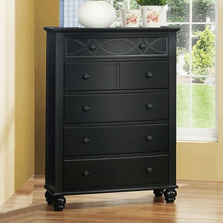 Piston Black Modern Cottage 5 drawer Chest Dressers