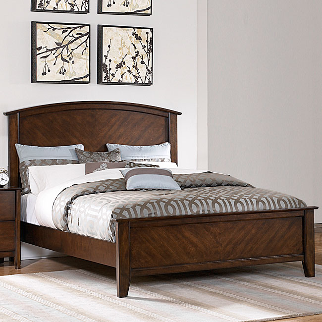 Nurmes Warm Cherry Queen-size Transitional Low Profile Bed - Free Shipping Today - www.lvbagssale.com ...