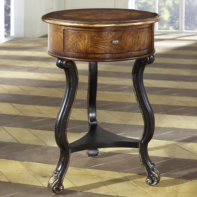 Shop Hand-painted Distressed Chestnut Finish Accent Table - Free ...