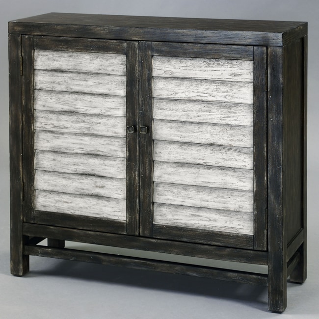 Hand-painted Distressed Charcoal Grey/ White Chest