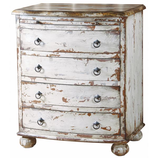 Shop Hand Painted Distressed Antique White Chest Overstock 6771480