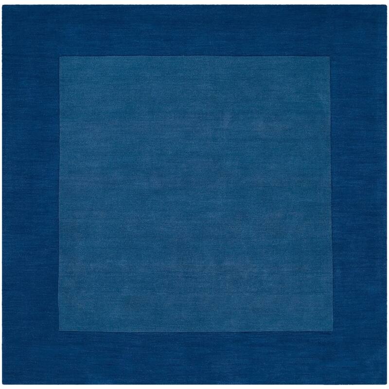 Hand Loomed Odessa Solid Bordered Tone-On-Tone Wool Area Rug