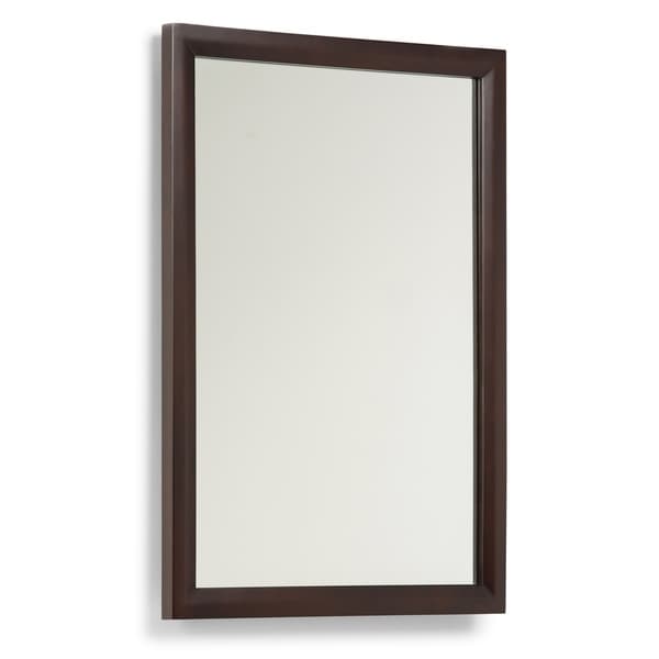 WYNDENHALL Oxford 22 inch x 30 inch Bath Vanity Décor Mirror in Dark espresso Brown