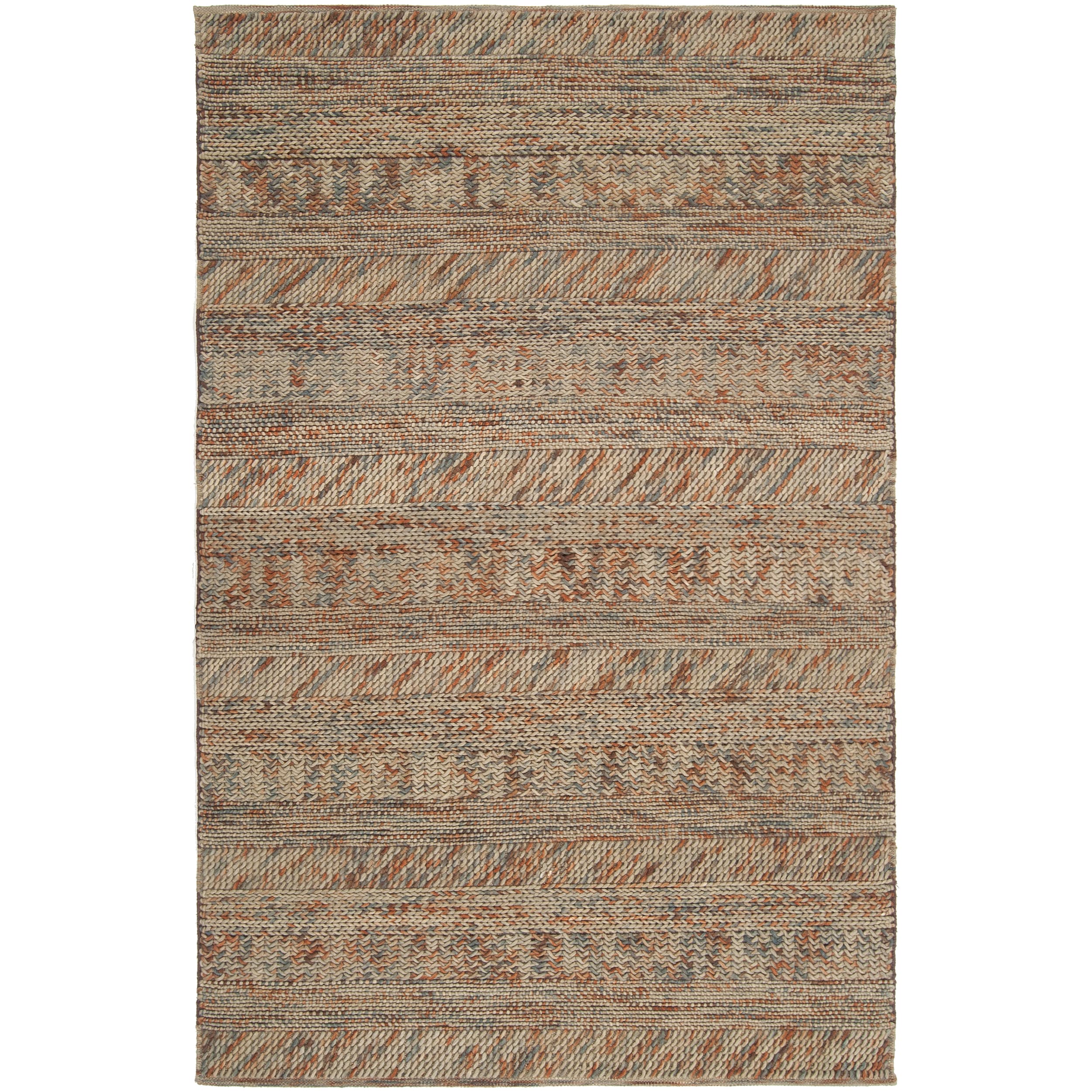 Hand woven Green/beige Casual Northeastern Wool Rug (8 X 10)