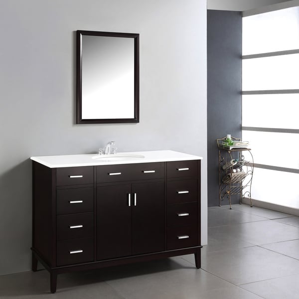 WYNDENHALL Oxford Dark Espresso Brown 48-inch Bathroom Vanity with ...