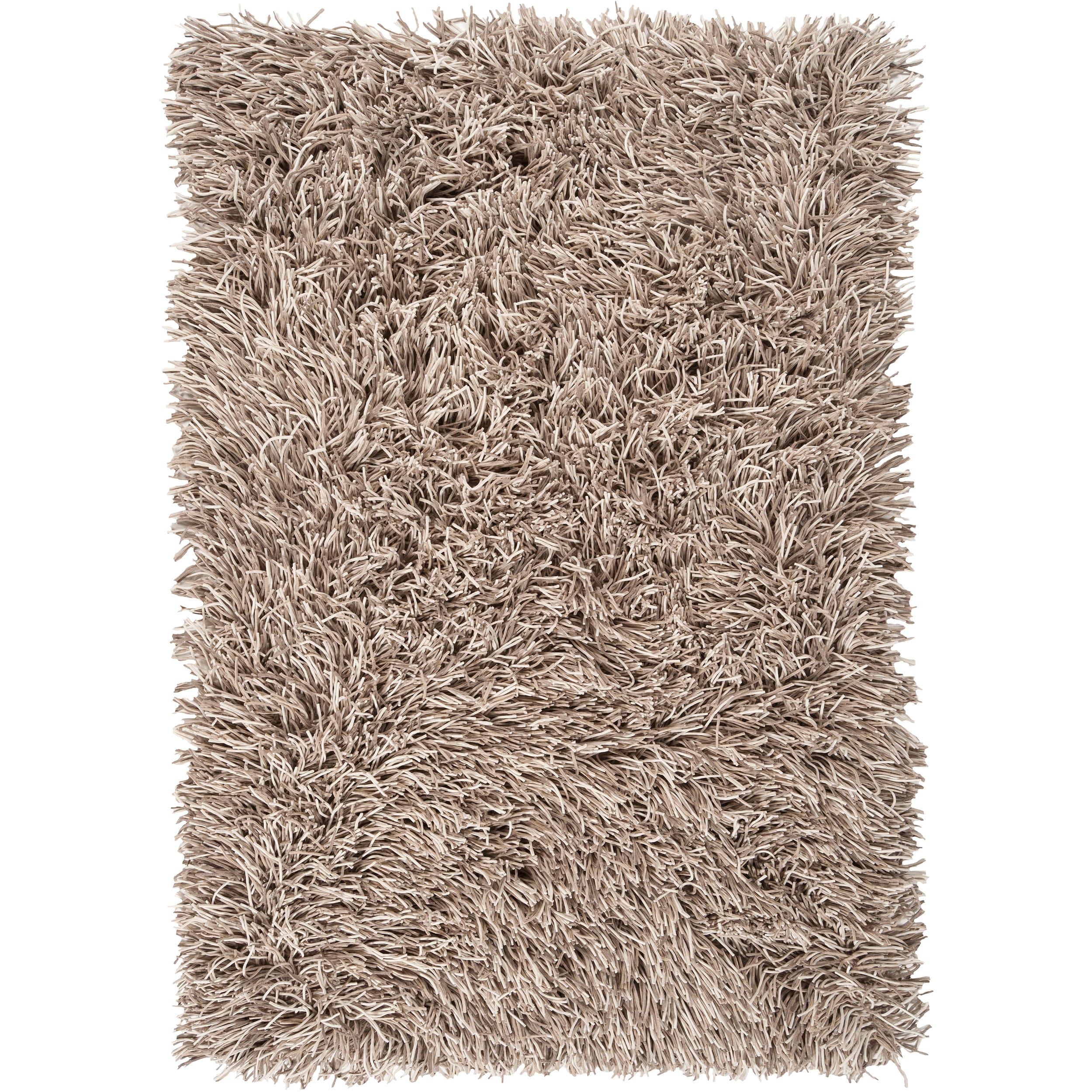 Hand woven Beige Lowell New Zealand Felted Wool Plush Shag Rug (8 X 10)