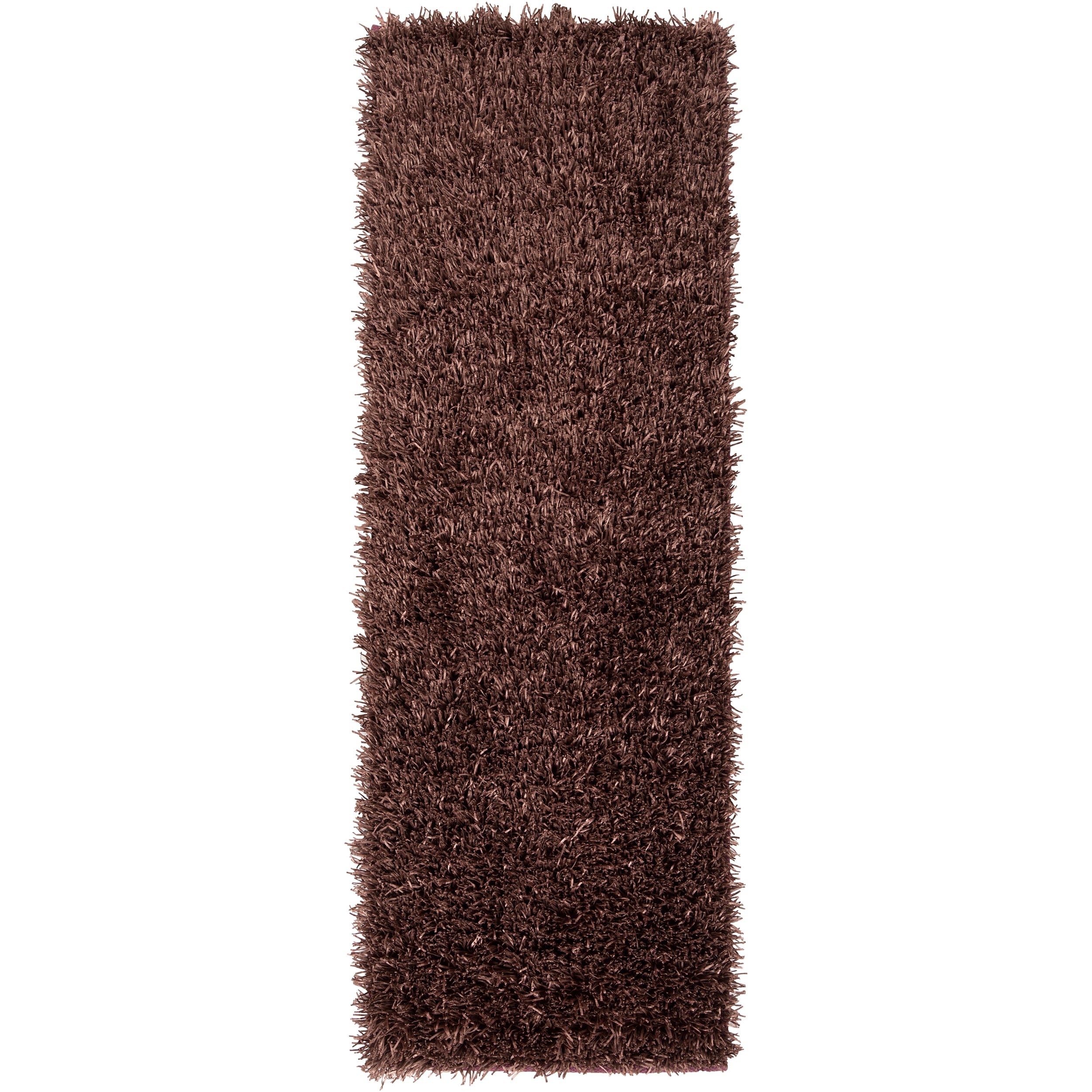 Handwoven Brown South Hampton Soft Plush Shag Runner Rug (26 X 8)