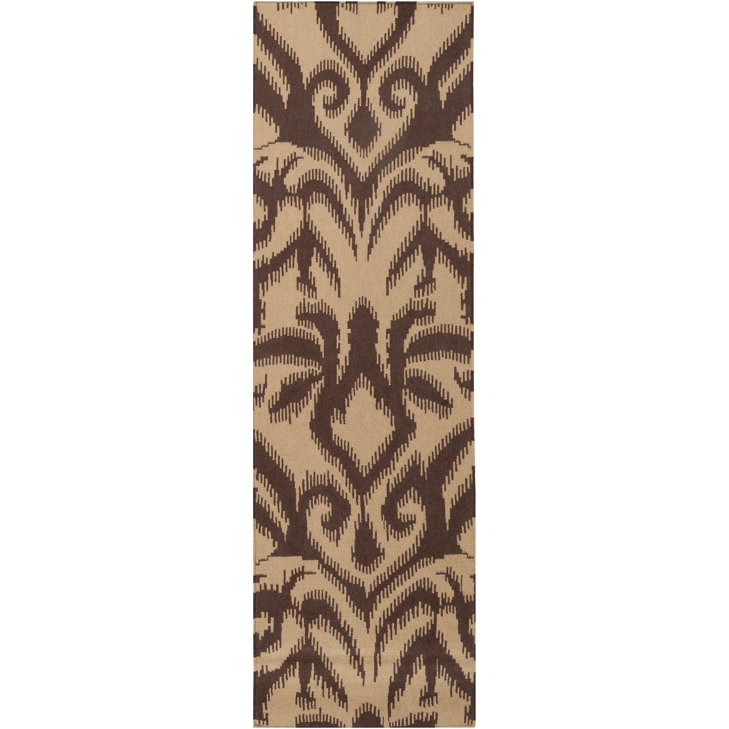 B. Smith Hand woven Brown Saged Wool Rug (26 X 8)