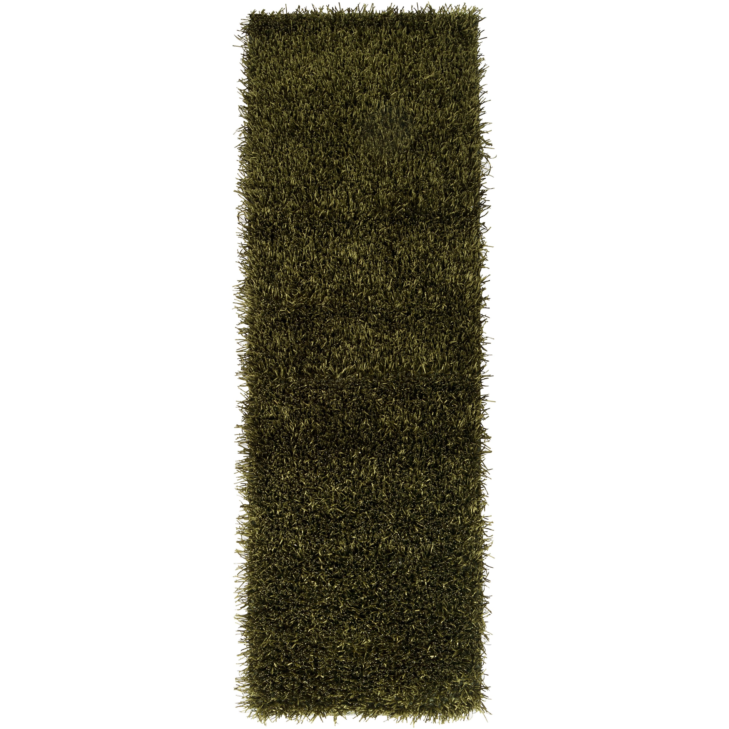 Hand woven Green South Hampton Soft Plush Shag Rug (26 X 8)