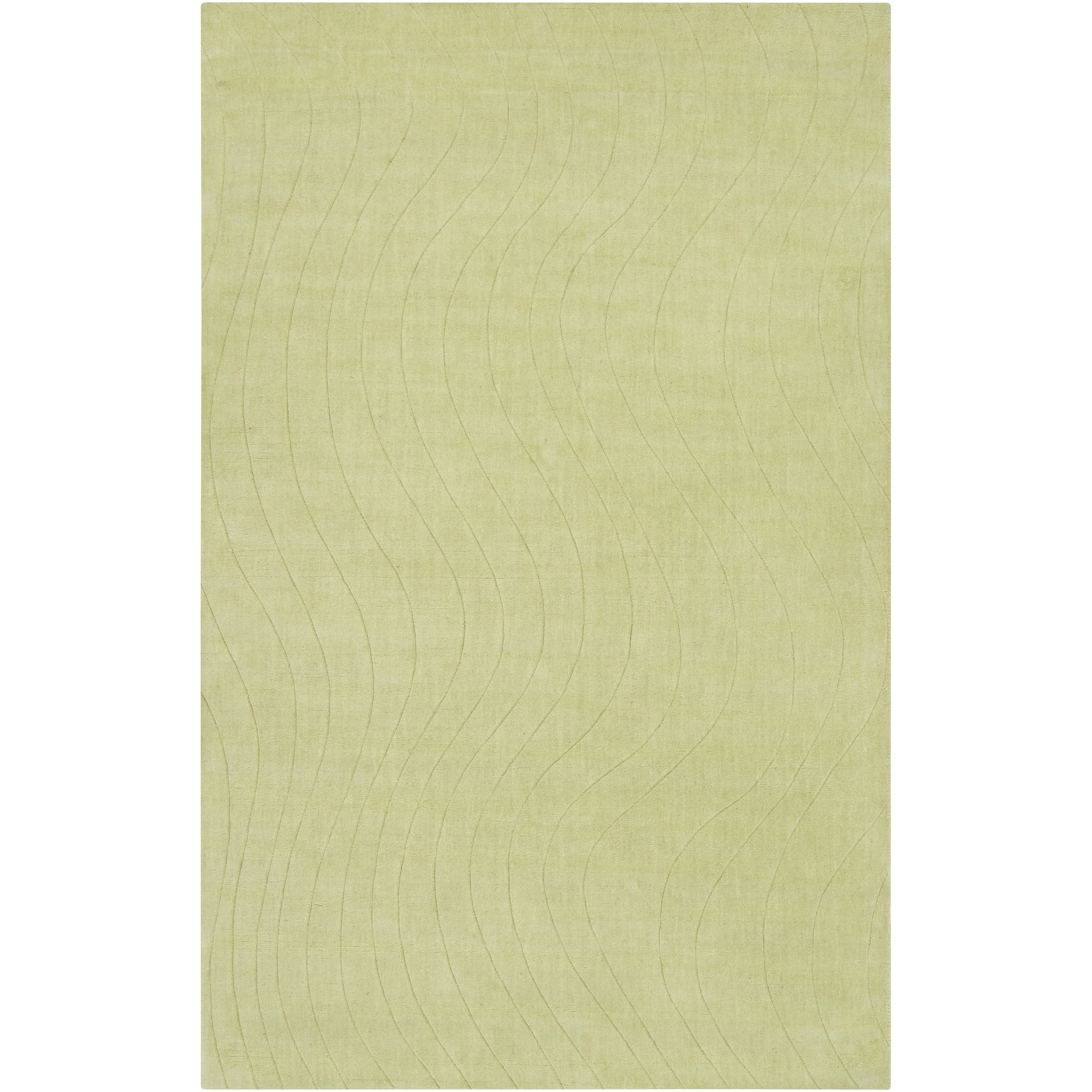 Somerset Bay Loomed Green South Hampton Geometric Waves Wool Rug (33 X 53)