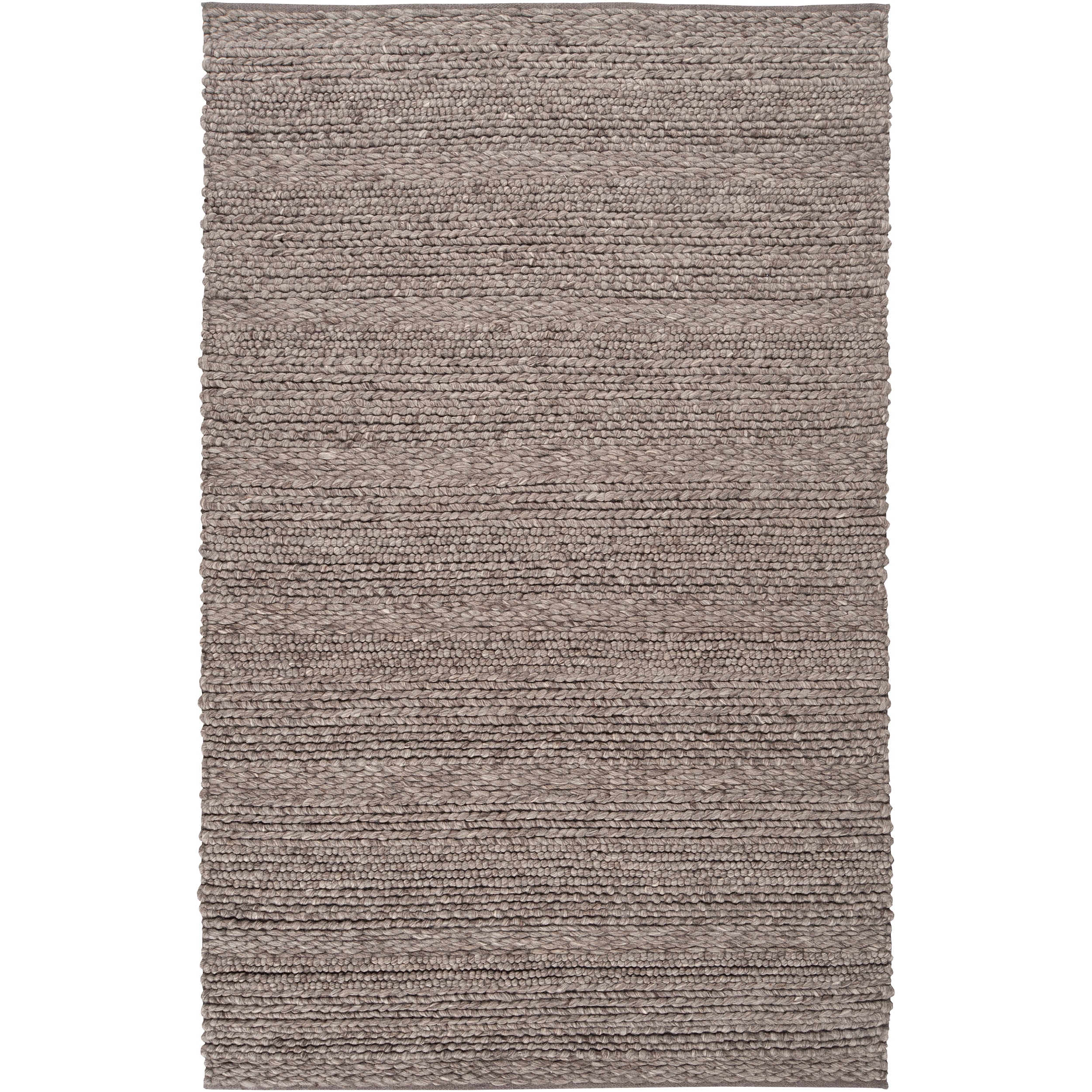 Hand woven Casual Solid Grey Tame Wool Rug (5 X 8)