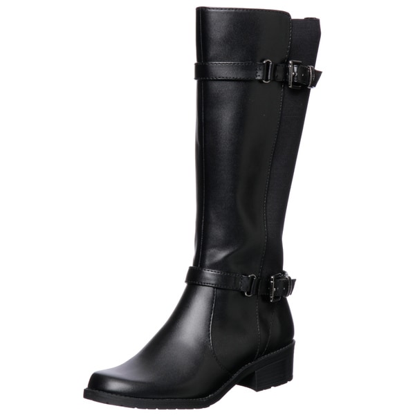 Anne Klein Women's Black 'Lissa' Knee-high Boots - 14312128 - Overstock ...