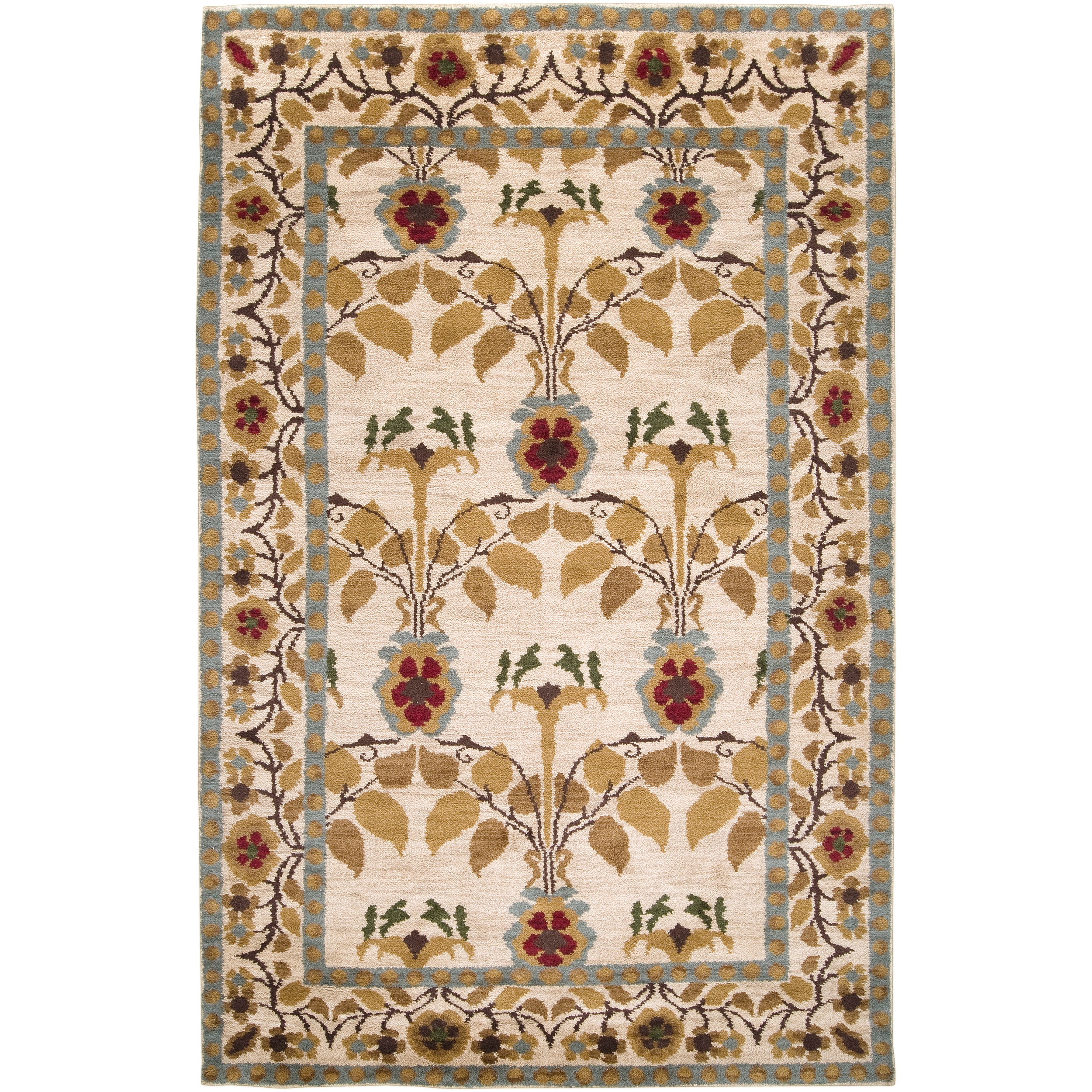 Hand knotted Multicolored Bordered Ashland Wool Rug (2 X 3)