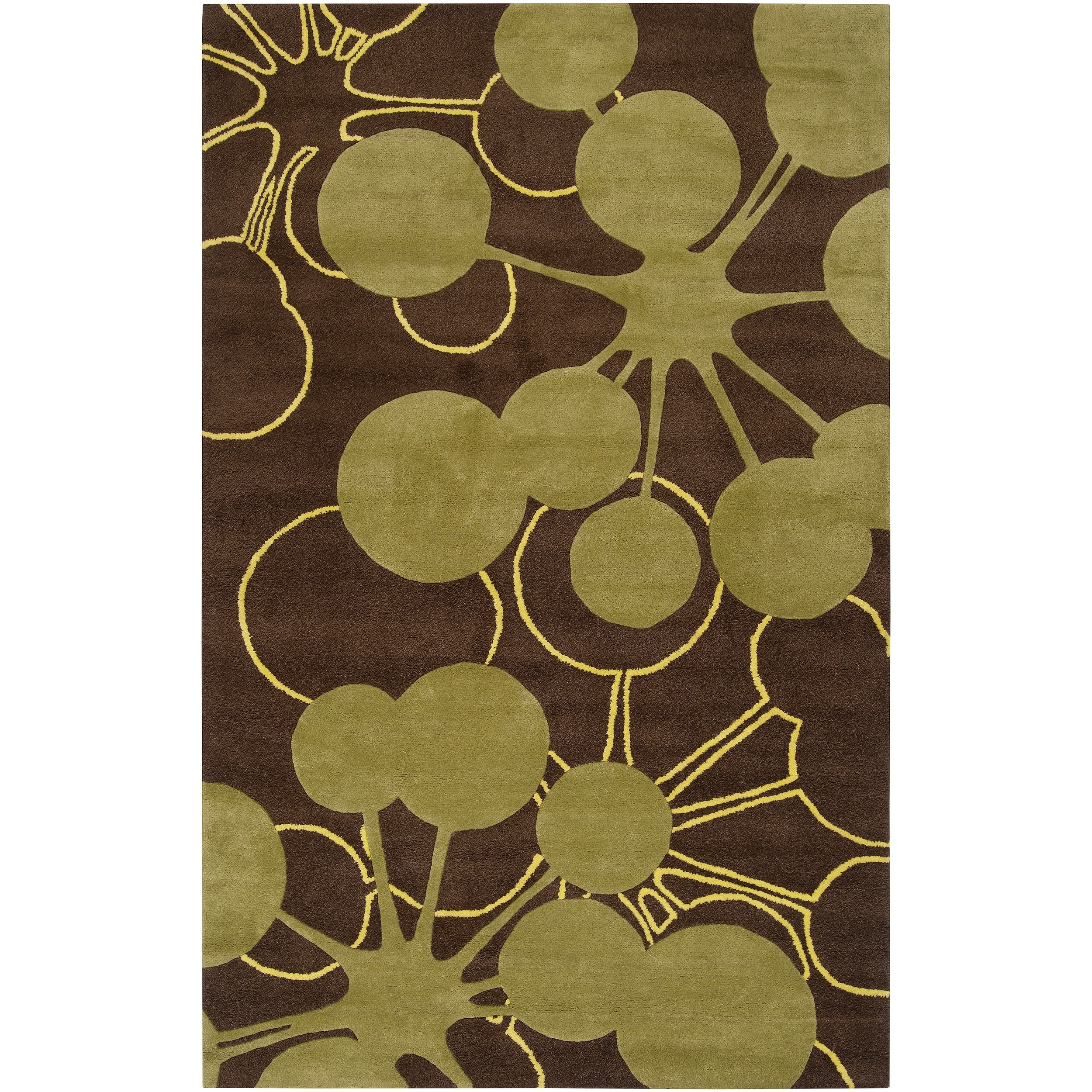 Jef Designs Hand tufted Brown Torrent Geometric Wool Rug (36 X 56)