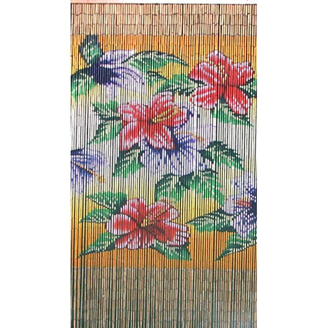 Curtain Tropical Flowers , Handmade in Vietnam - 36 x 80