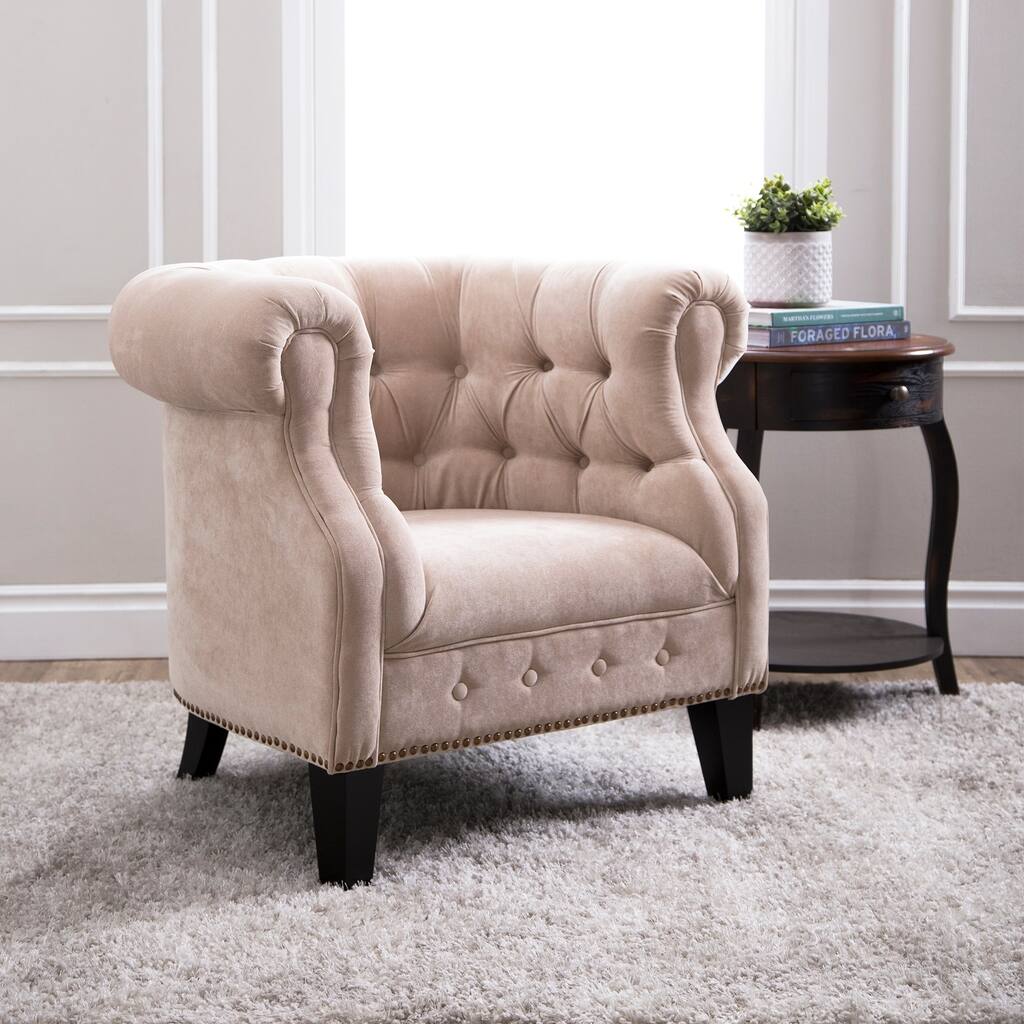 Abbyson Cabo Fabric Nailhead Trim Armchair