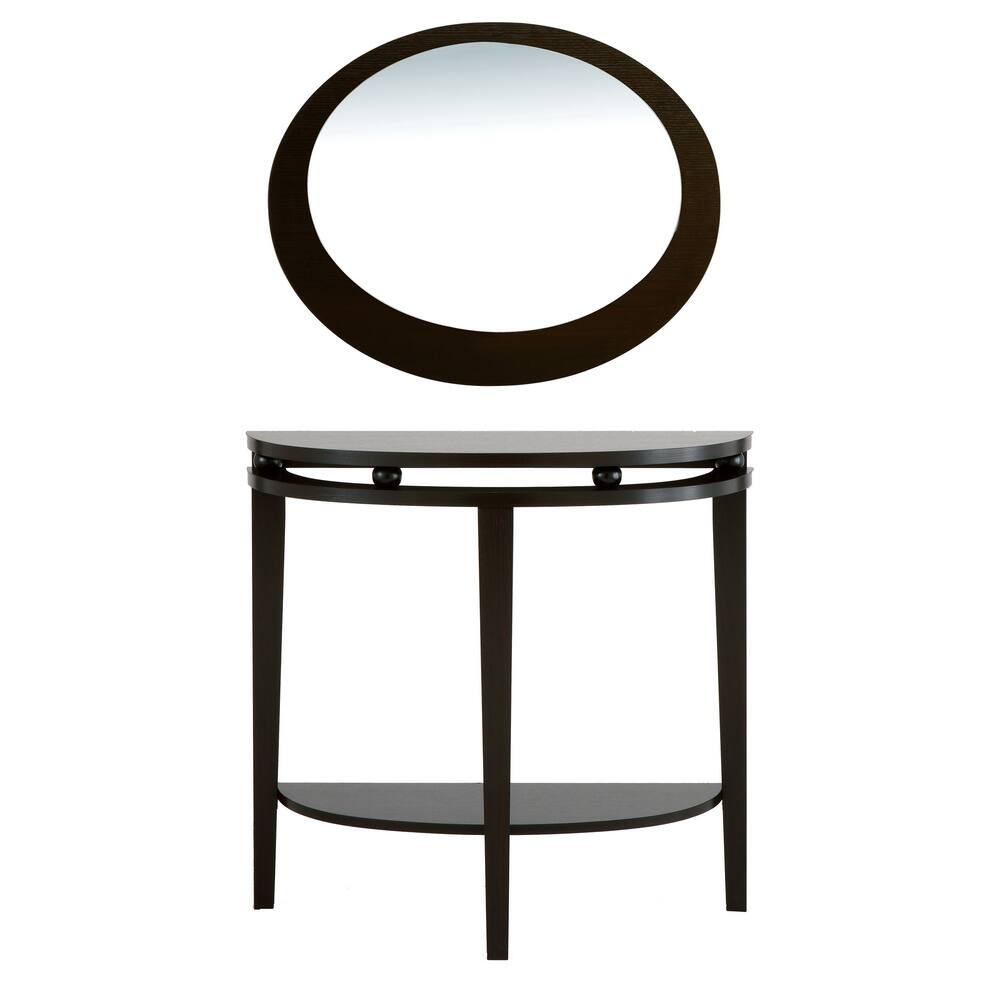 Furniture of America Modern Full Moon Shape Mirror - Espresso