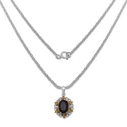 Malaika Sterling Silver Smoky Topaz and Citrine Pendant Malaika Gemstone Necklaces