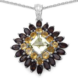 Malaika Sterling Silver Lemon Topaz and Citrine Pendant Malaika Gemstone Necklaces