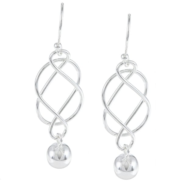 La Preciosa Sterling Silver Infinity Hanging Bead Earrings  