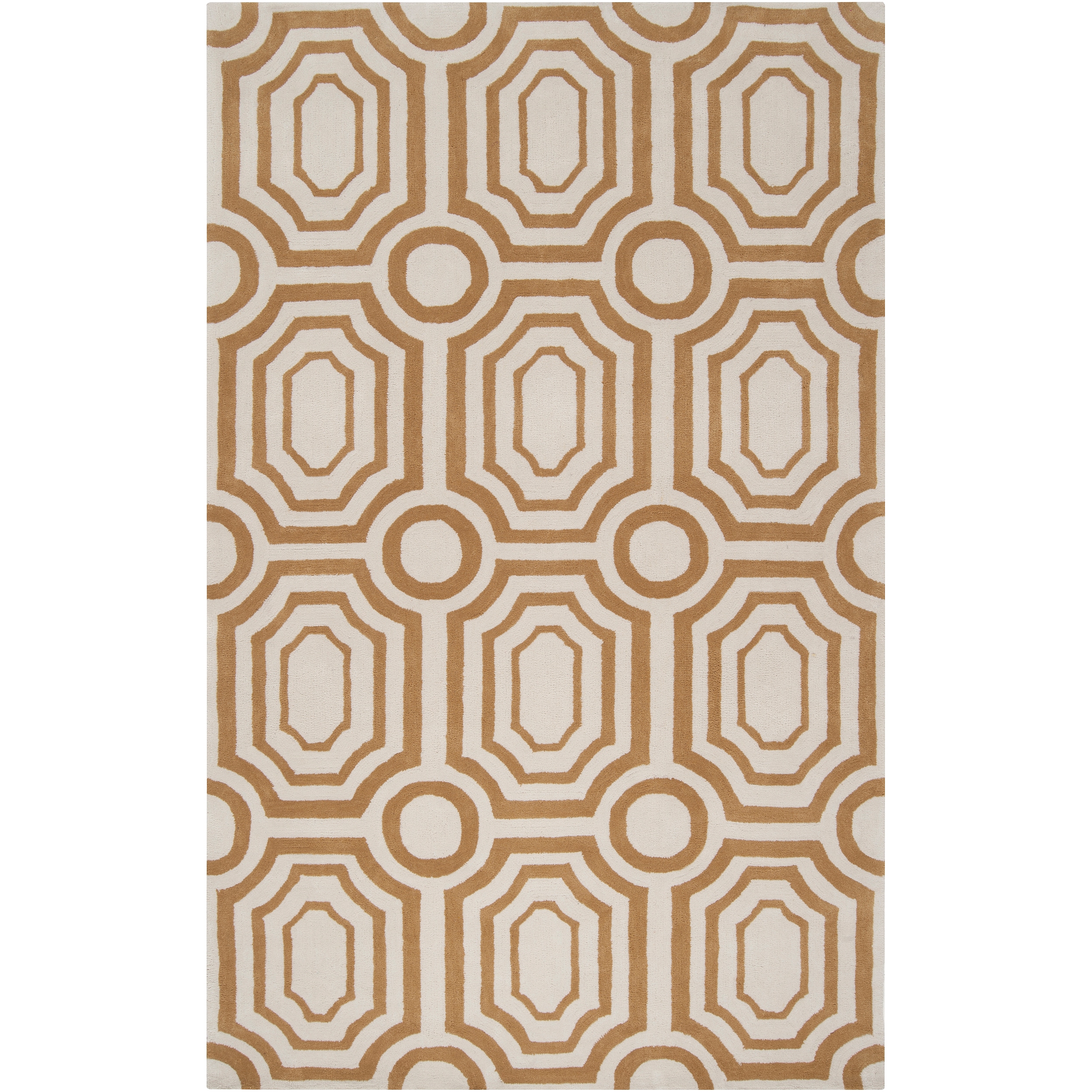 Angelohome Hand tufted Gold Hudson Park Polyester Rug (33 X 53)