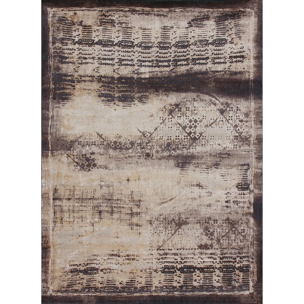 Pembrooke Flax/ Espresso Rug (77 X 105)