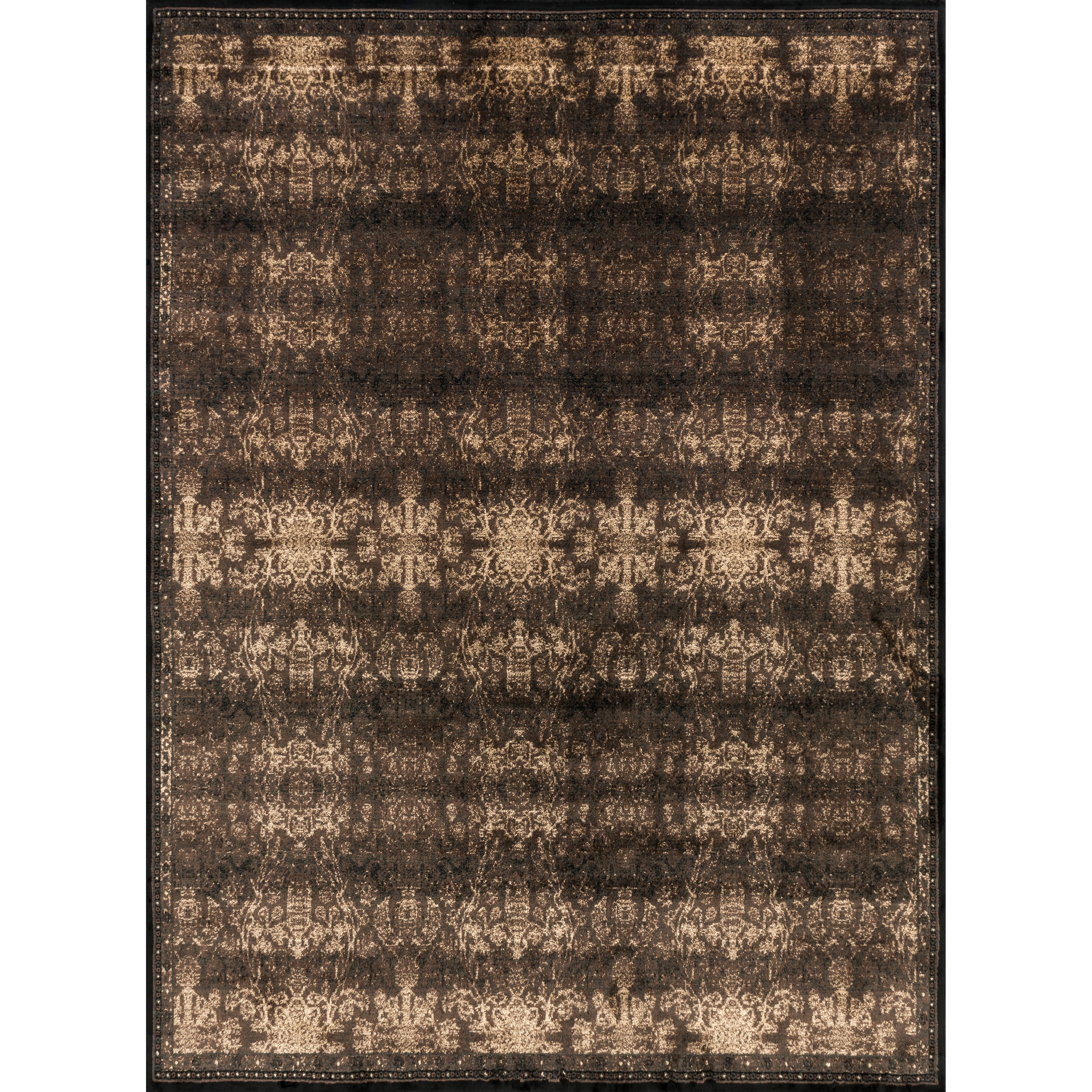 Alexander Home Pembrooke Espresso/ Black Rug (77 X 105) Black Size 8 x 10