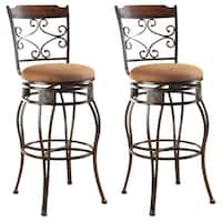 Swivel Light Brown Bar Chair (Set of 2)