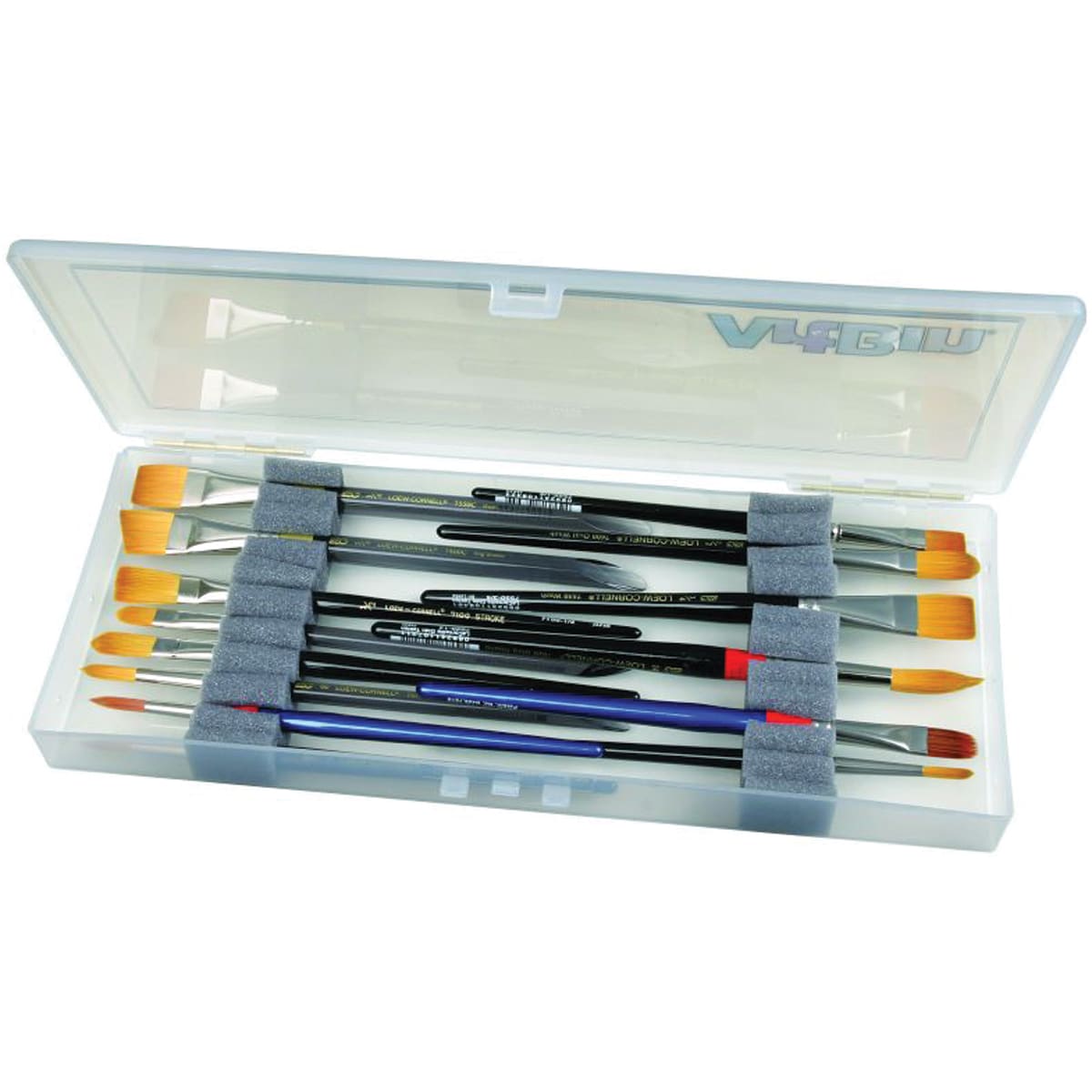 Artbin Brush Box 14x6x1.25 Translucent