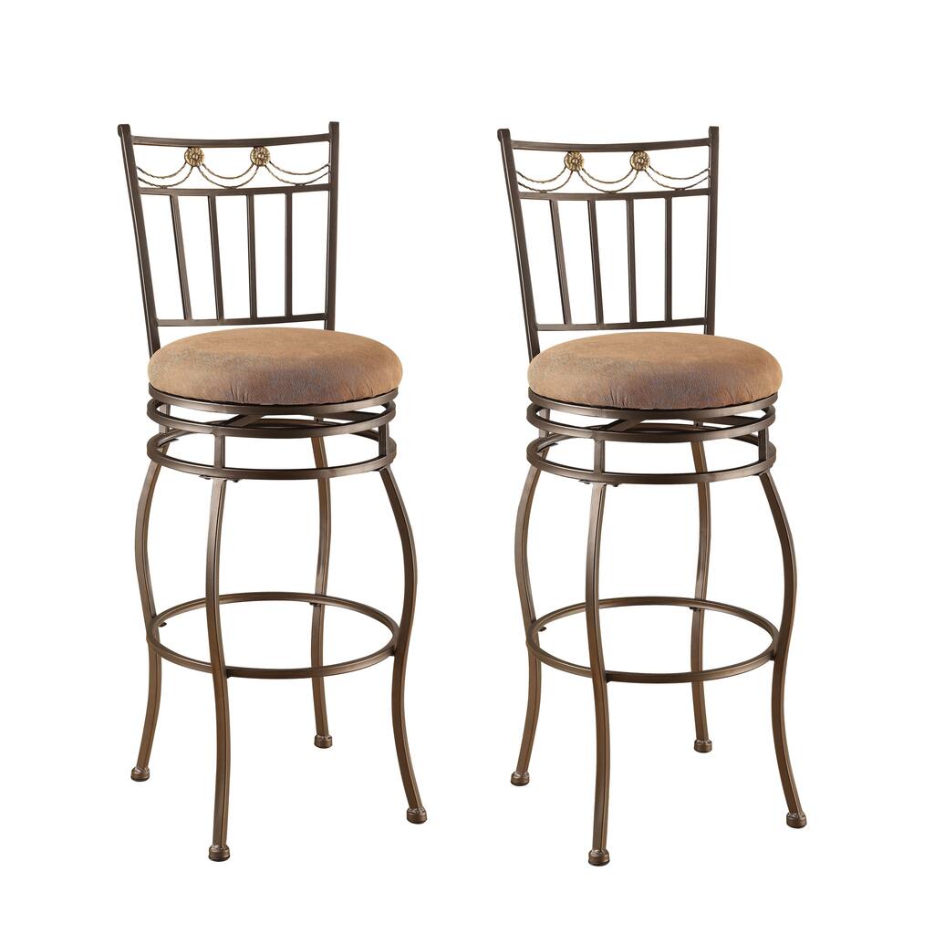 Swivel Beige Bar Chair (Set of 2)