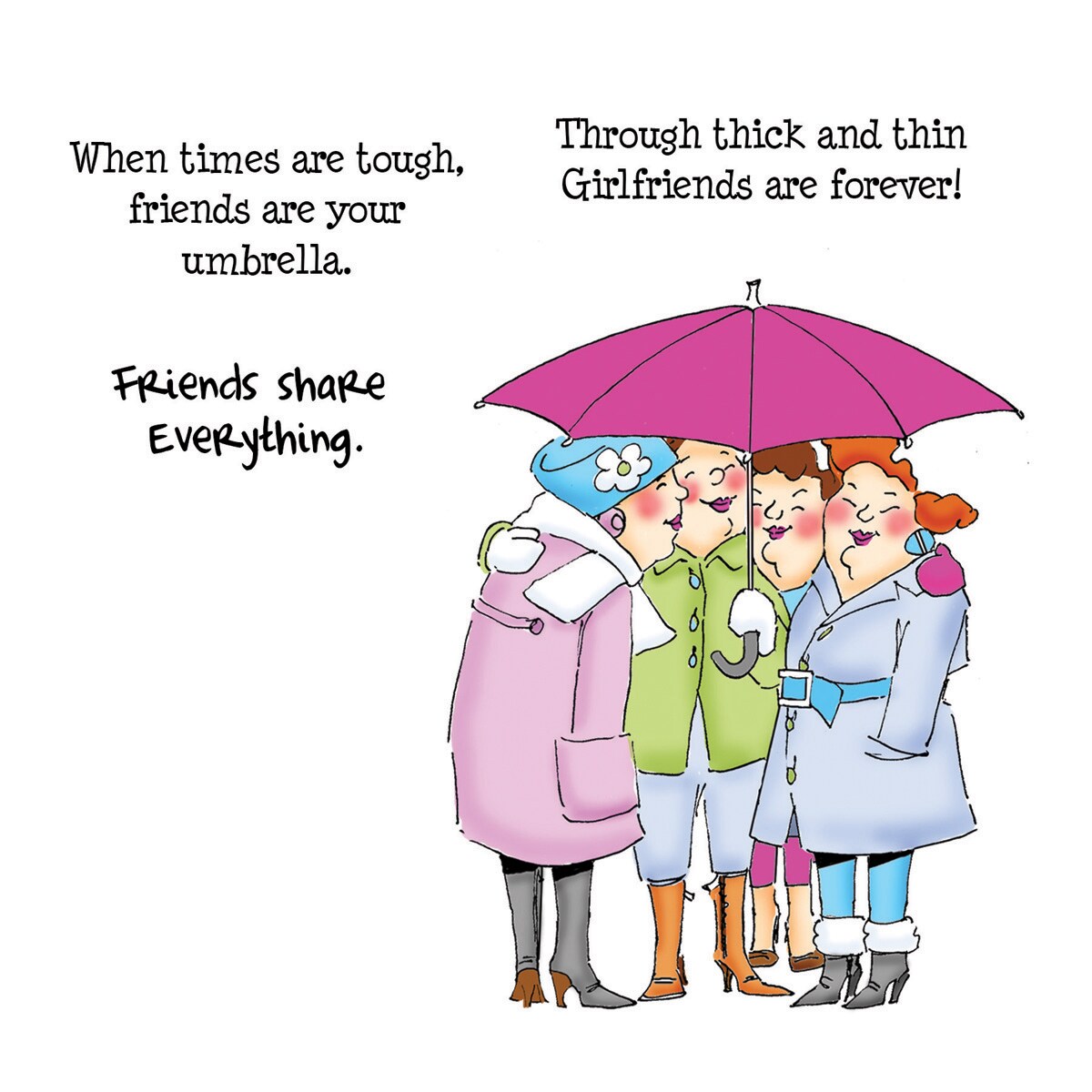 Art Impressions Girlfriends Cling Rubber Stamp Under My Umbrella Set Overstock