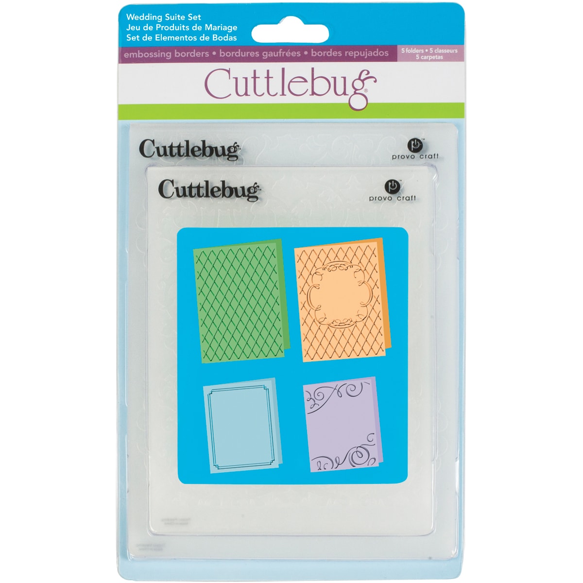 Cuttlebug Embossing Folders 4/pkg wedding (2) 5x7 and (2) A2