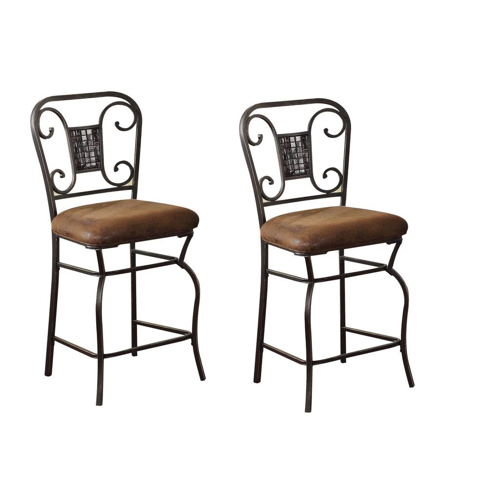 Tavio Saddle Brown Counter Height Chair (Set of 2)