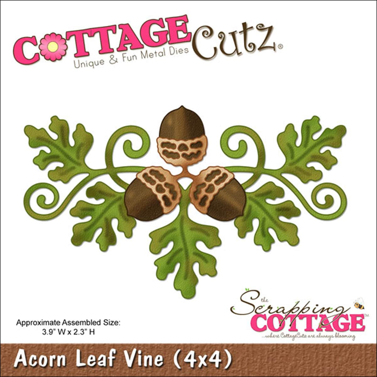 Cottagecutz Die 4x4 acorn Leaf Vine