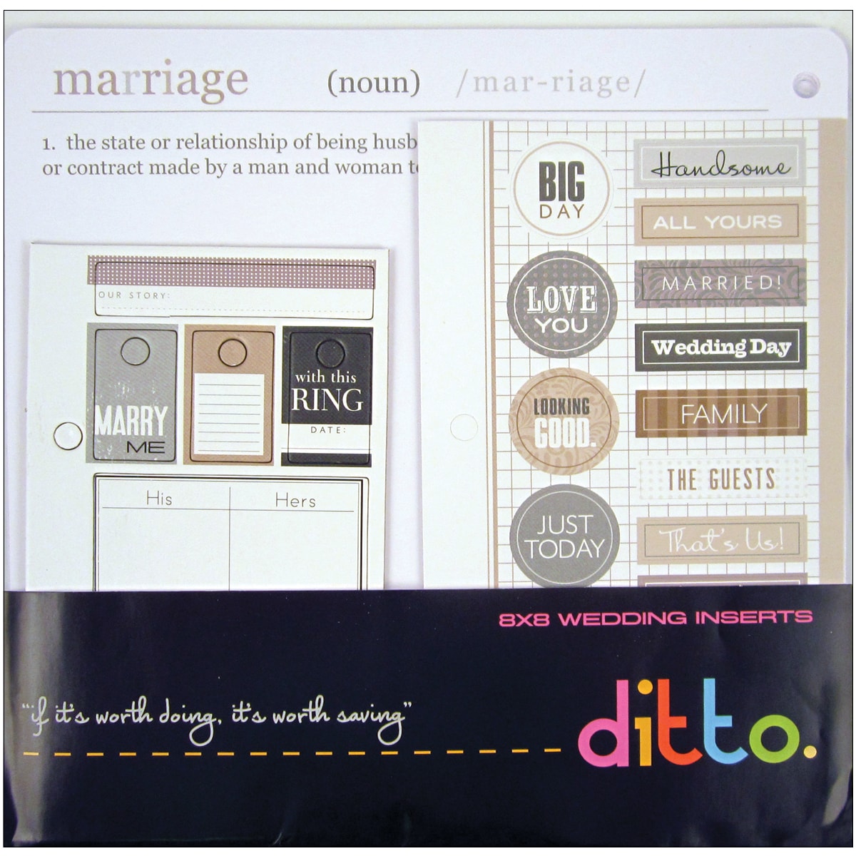 Ditto Wedding Themed Insert 8x8 (8x8 inches. Imported. )