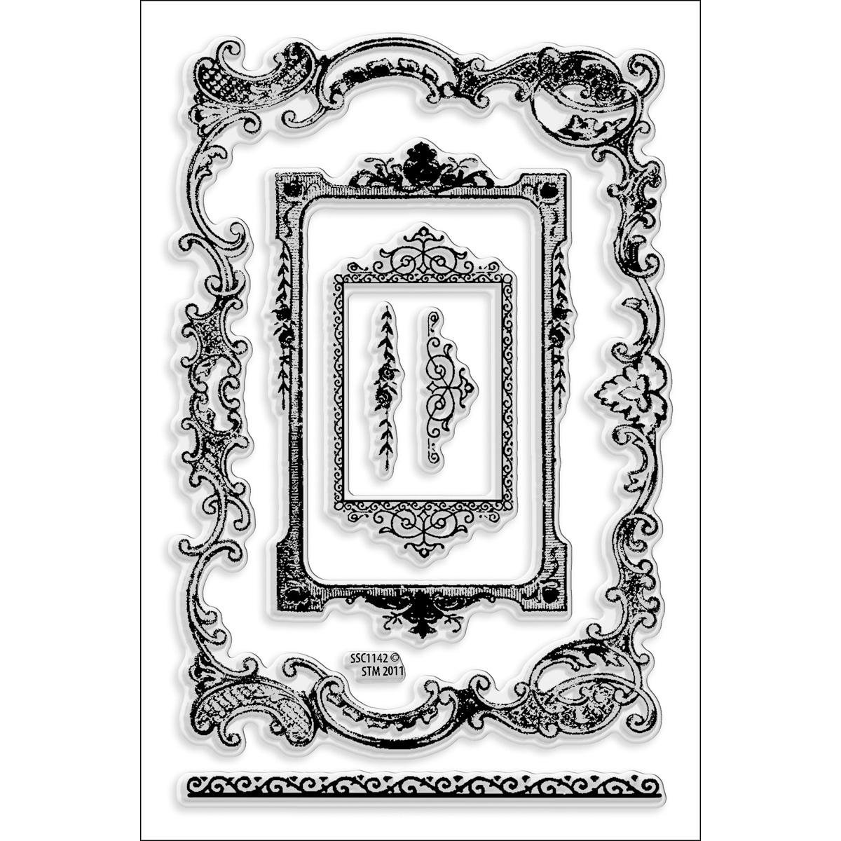 Stampendous Perfectly Clear Stamps 4x6 Sheet vintage Frames