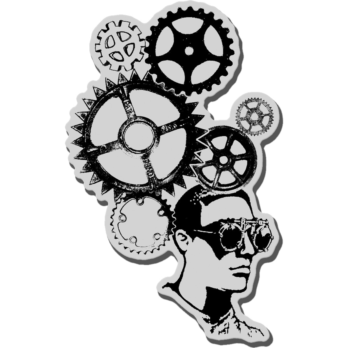 Stampendous Cling Rubber Stamp gear Head