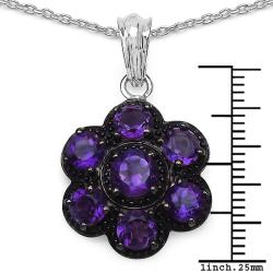 Malaika 3.90 ctw Amethyst .925 Sterling Silver Pendant Malaika Gemstone Necklaces