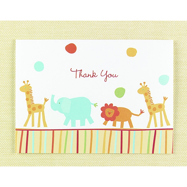 Hortense B. Hewitt Jungle Animals Thank You Cards (set Of 25)