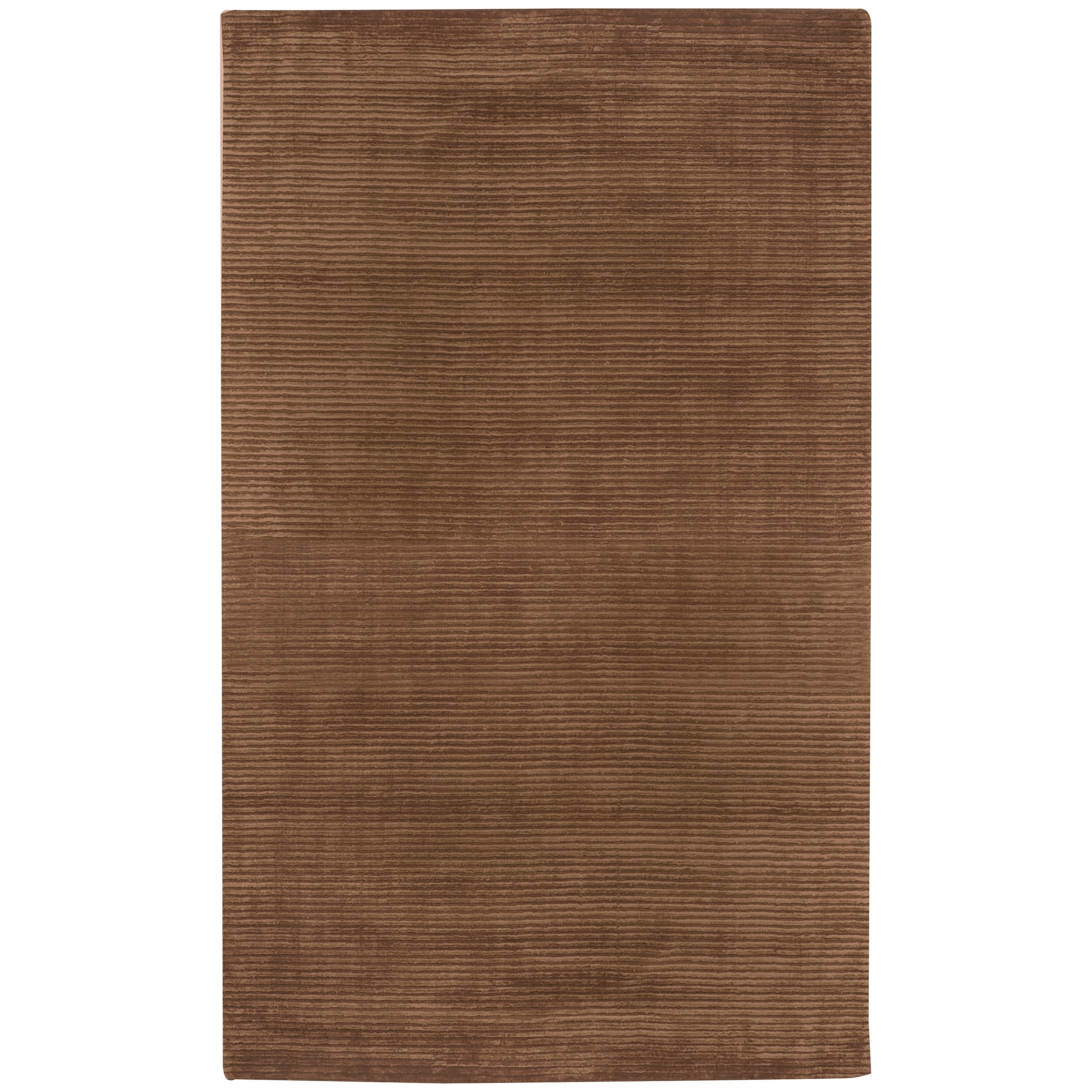 Hand loomed Brown Striped Casual Haines Wool Rug (2 X 3)