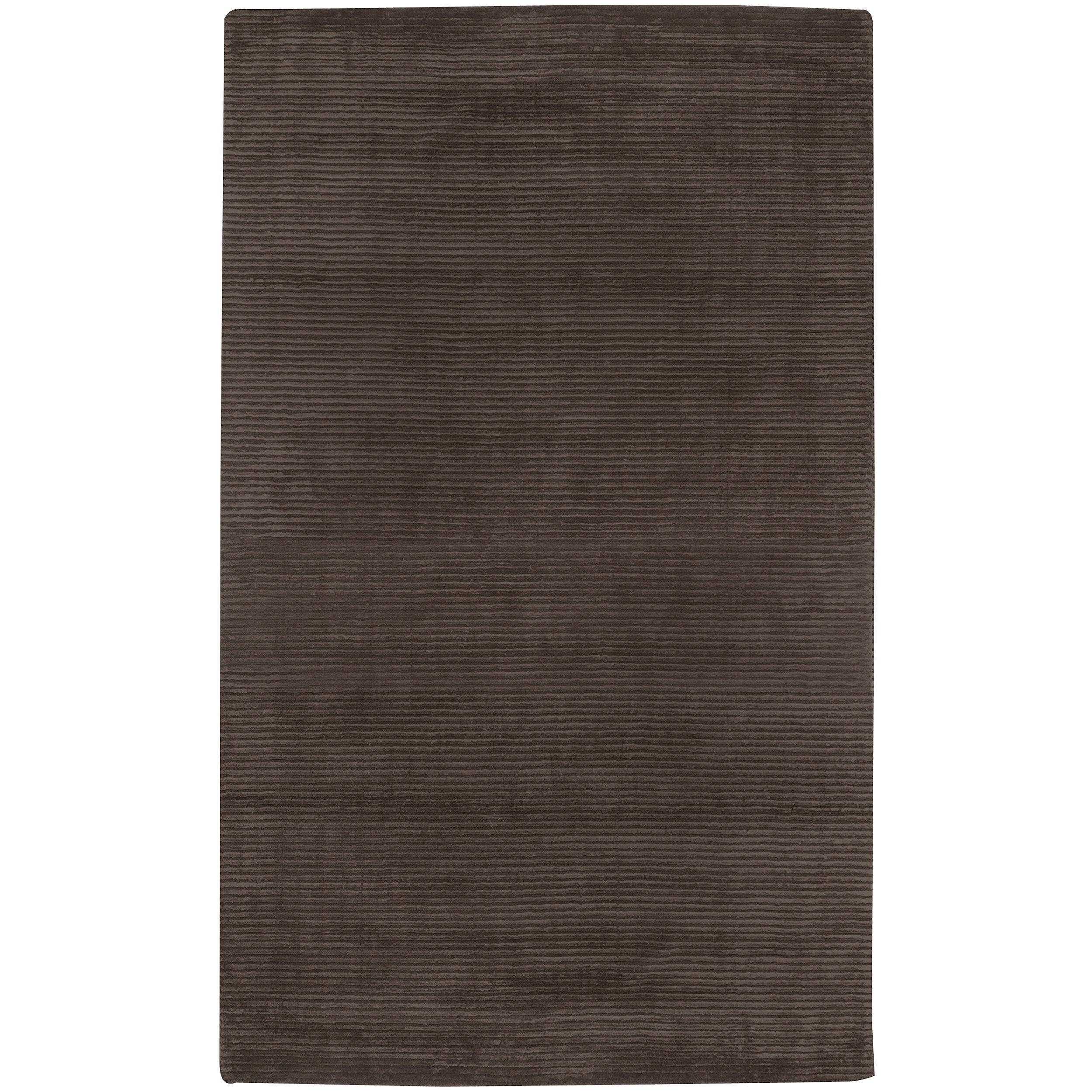 Hand loomed Solid Brown Casual Haines Wool Rug (2 X 3)