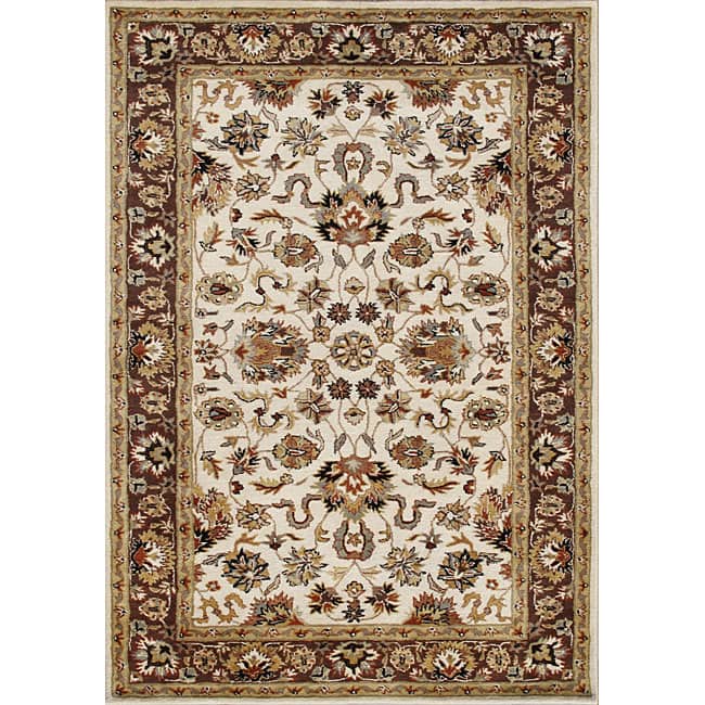 Alliyah Handmade Vanilla New Zealand Blend Wool Rug - 5' x 8'